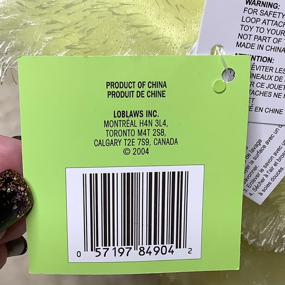 Vintage Loblaws 2004 Plush Yellow Green Bunny Rabbit Stuffed Animal Toy w Tags - Picture 7 of 13